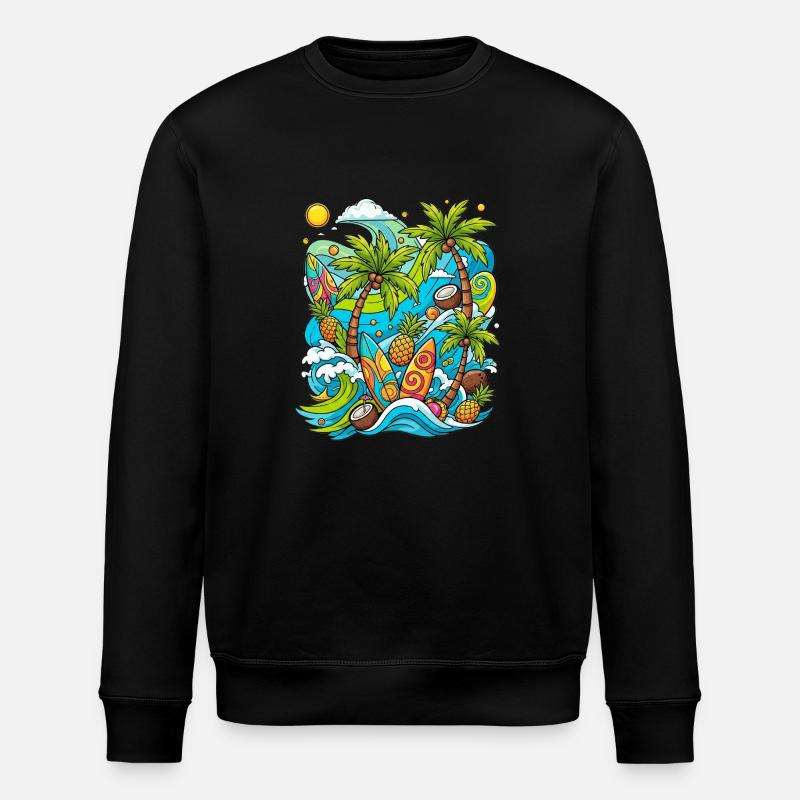 Modèle de vacances tropicales - Sweat bio ROLLER Stanley/Stella Unisexe - noir