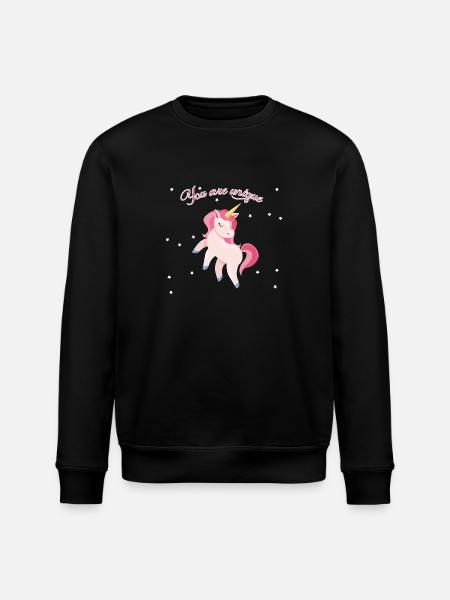 Unicorn - Stanley/Stella ROLLER Unisex Organic Sweatshirt - black