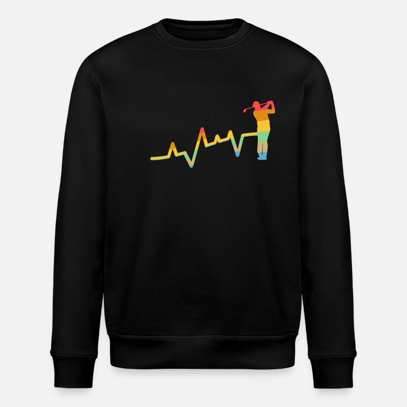 Golfspieler Herzschlag Golf - Stanley/Stella Unisex Bio-Sweatshirt ROLLER - Schwarz