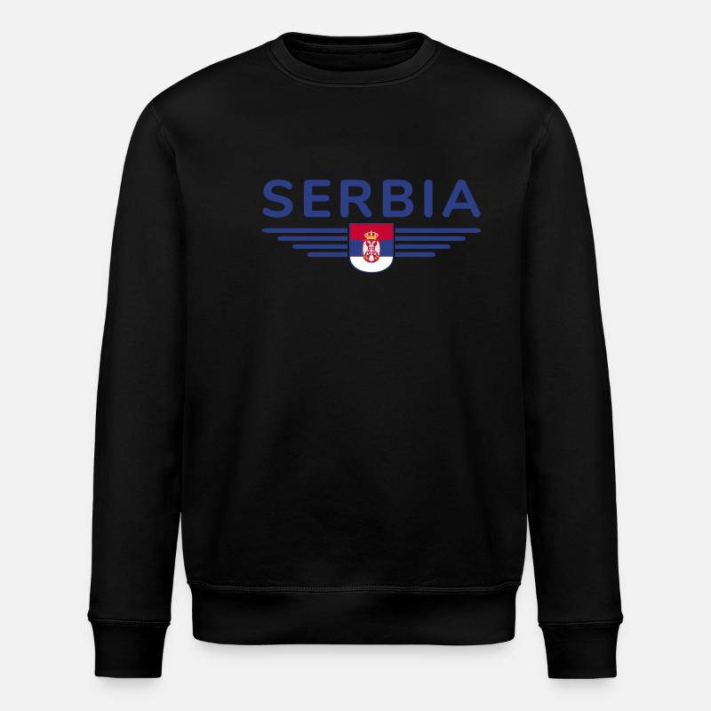 Serbia Design – Pride and Passion - Stanley/Stella ROLLER Unisex Organic Sweatshirt - black