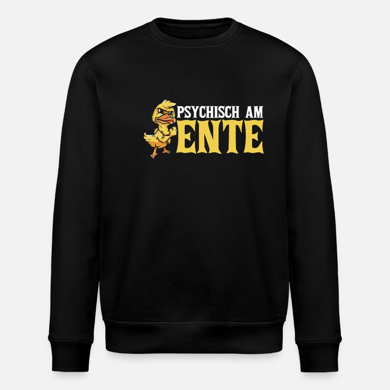 Psychically on the duck - Stanley/Stella ROLLER Unisex Organic Sweatshirt - black