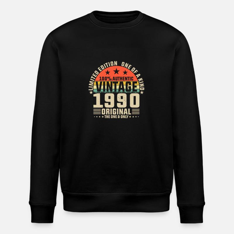 Limitierte Auflage 1990 - Stanley/Stella Unisex Bio-Sweatshirt ROLLER - Schwarz