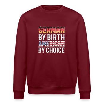 Amerikanisch Deutsch - Stanley/Stella Unisex Bio-Sweatshirt ROLLER - Burgunderrot - Vorne - Nik (191cm)