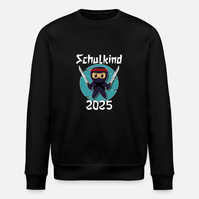 Ninja Schulkind 2025 Ninja Einschulung - Stanley/Stella Unisex Bio-Sweatshirt ROLLER - Schwarz