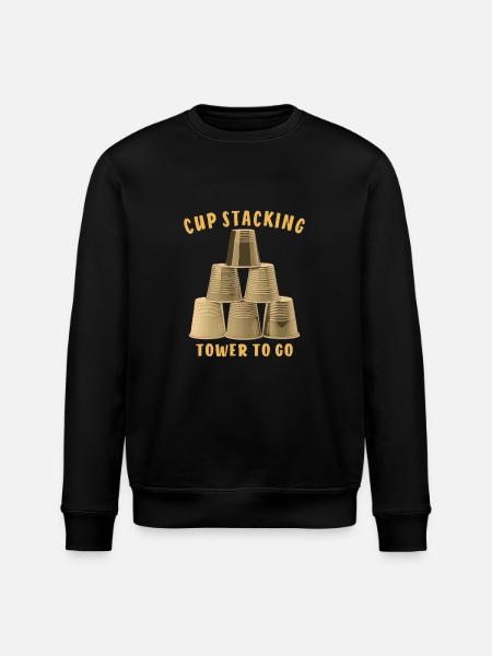 CUP STACKING TOWER TO GO - Stanley/Stella ROLLER Unisex Organic Sweatshirt - black