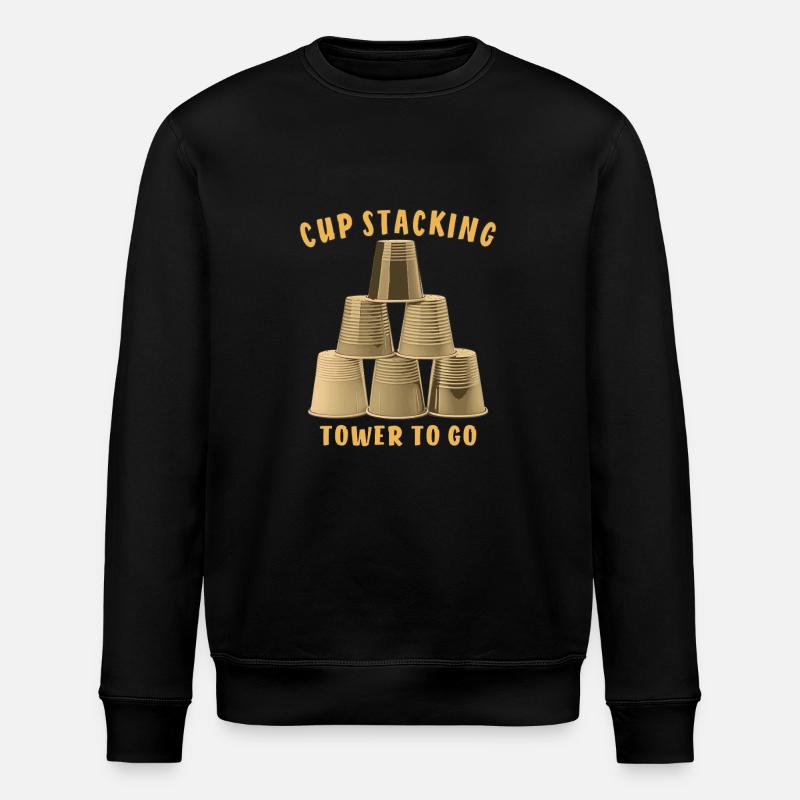 CUP STACKING TOWER TO GO - Stanley/Stella ROLLER Unisex Organic Sweatshirt - black