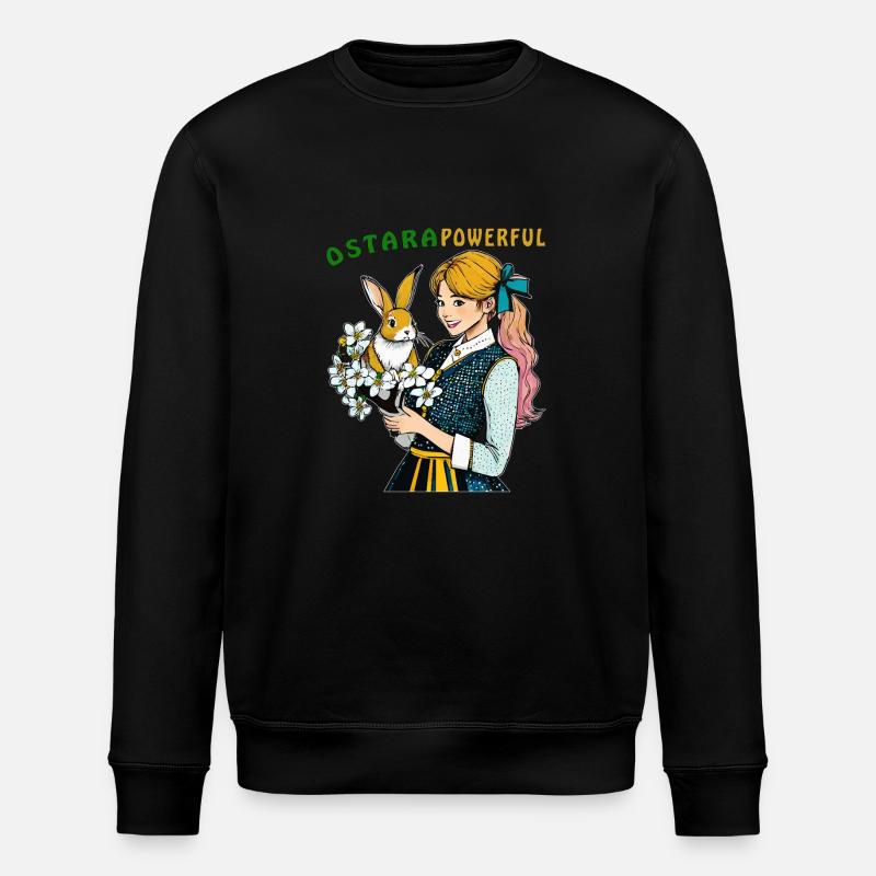 FEMME LAPIN FLEUR OSTARA PUISSANT - Sweat bio ROLLER Stanley/Stella Unisexe - noir