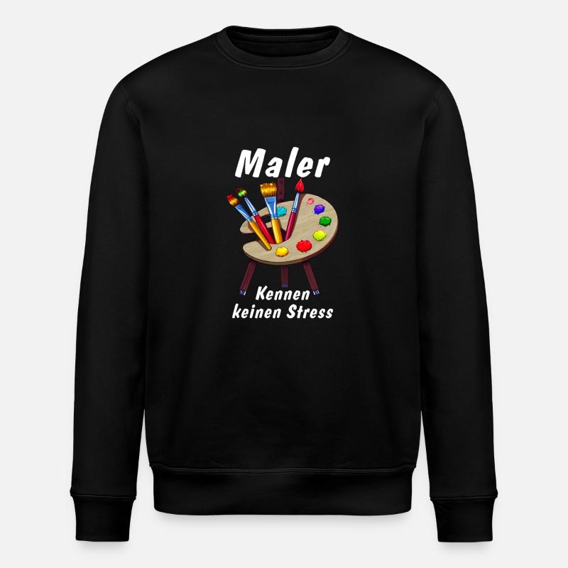 Easel painters know no stress - Stanley/Stella ROLLER Unisex Organic Sweatshirt - black