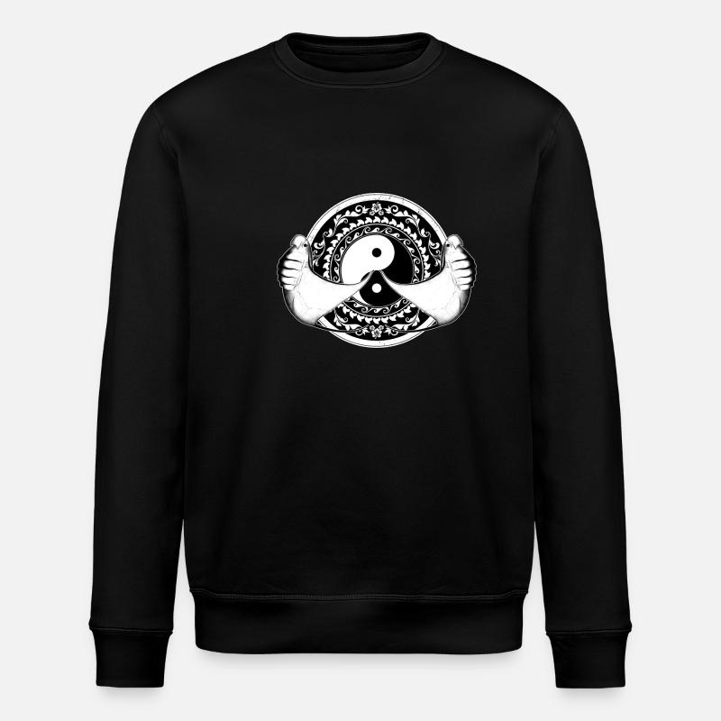 Yin Yang Mantarochen - Stanley/Stella Unisex Bio-Sweatshirt ROLLER - Schwarz