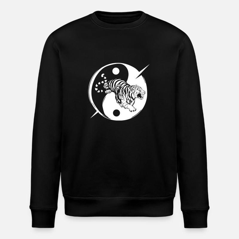 Weißer Tiger - Stanley/Stella Unisex Bio-Sweatshirt ROLLER - Schwarz
