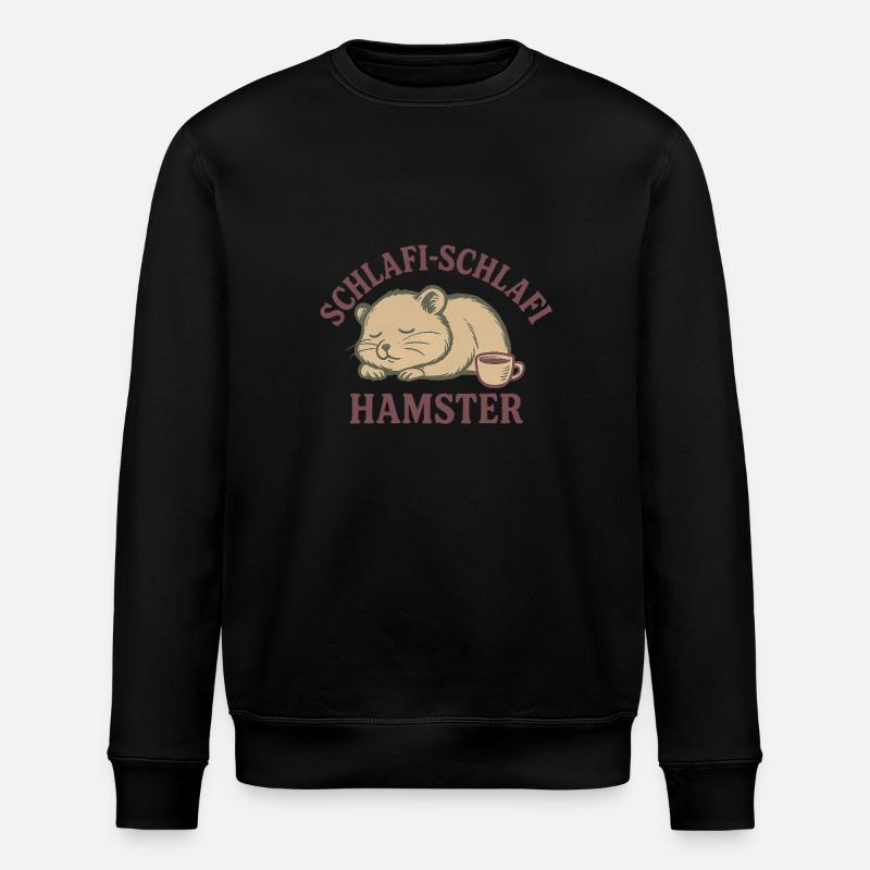 Schlafi-Schlafi Hamster – Schlafendes Hamsterdesig - Sweat bio ROLLER Stanley/Stella Unisexe - noir