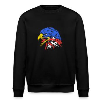 Vierter Juli Nationalfarben Nationalfeiertag USA - Stanley/Stella Unisex Bio-Sweatshirt ROLLER - Schwarz - Vorne - Nik (191cm)