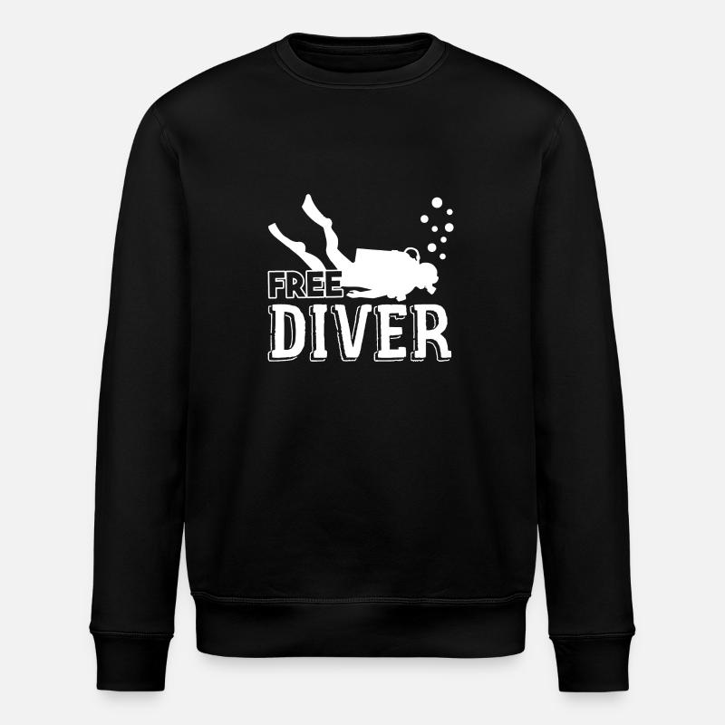 Diving Diving Free Diver - Stanley/Stella ROLLER Unisex Organic Sweatshirt - black