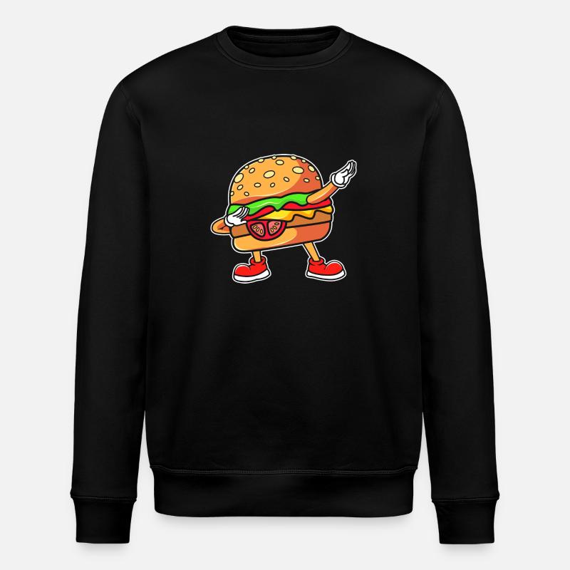 Cheeseburger - Stanley/Stella ROLLER Unisex Organic Sweatshirt - black