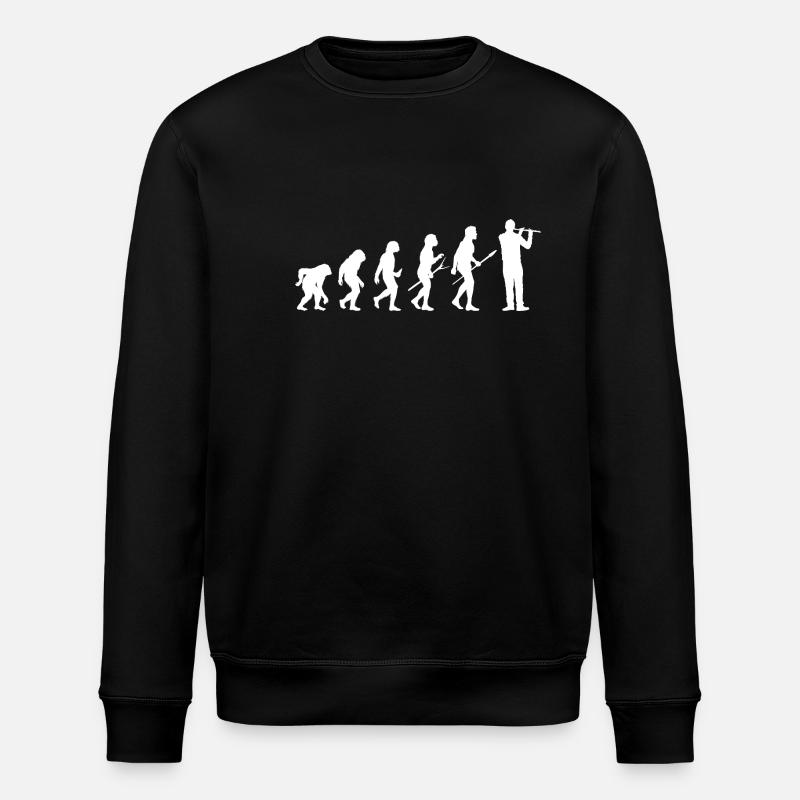 Flötist Evolution Querflöte - Stanley/Stella Unisex Bio-Sweatshirt ROLLER - Schwarz