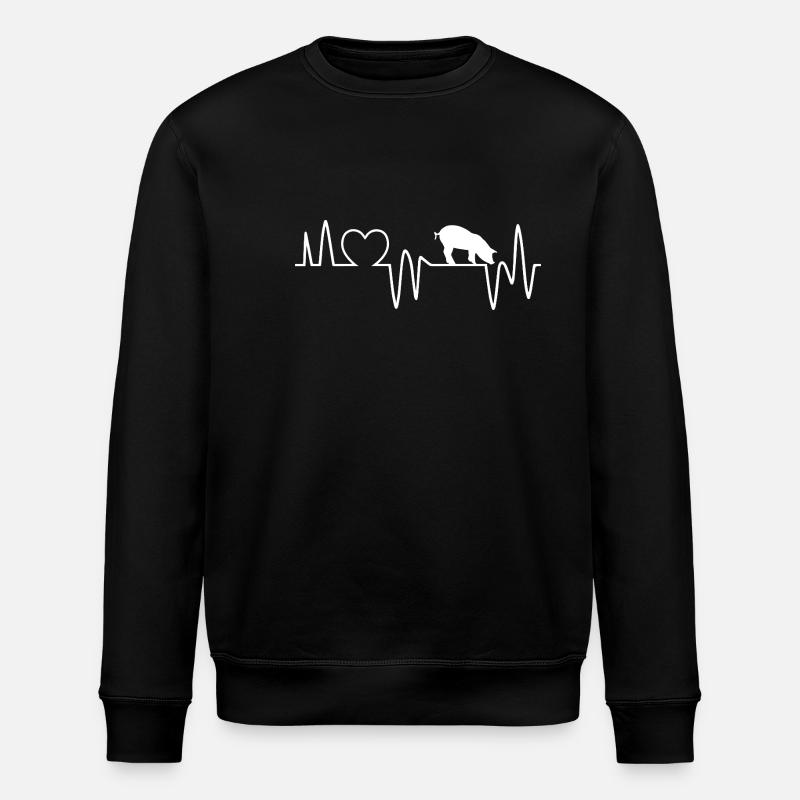 Battement de cœur Cochon - Sweat bio ROLLER Stanley/Stella Unisexe - noir
