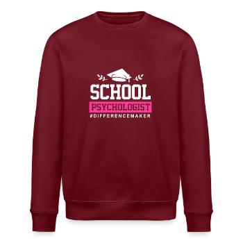 School psychologist, psychologist, psychotherapist - Stanley/Stella ROLLER Unisex Organic Sweatshirt - burgundy - Front - Nik (191cm)