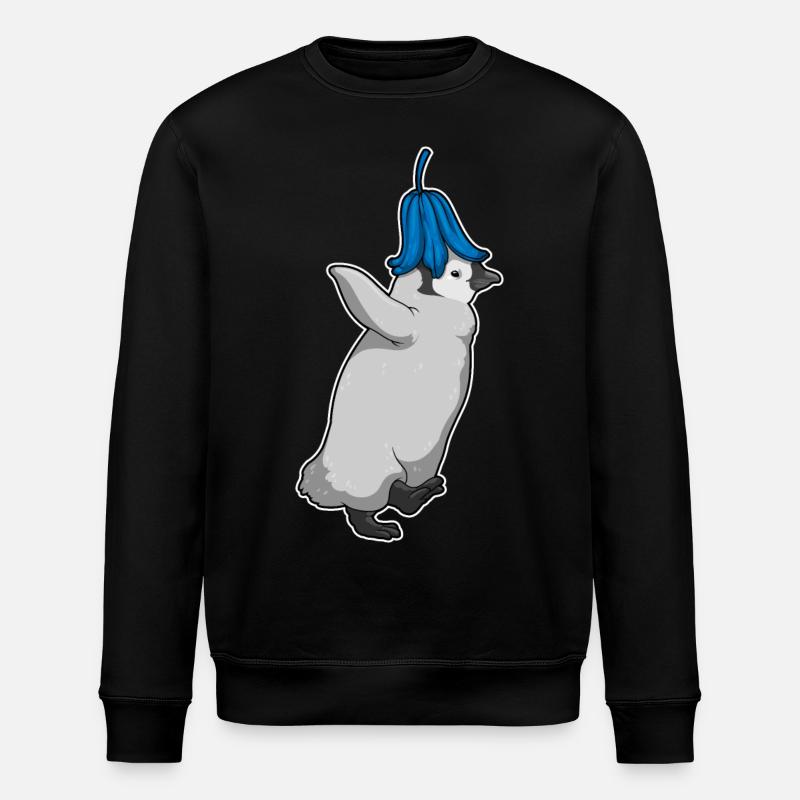 Penguin Bellflower Flowers - Stanley/Stella ROLLER Unisex Organic Sweatshirt - black