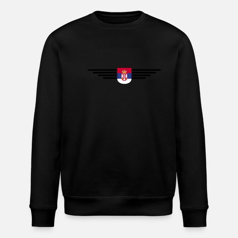 Serbia Design – Pride and Passion - Stanley/Stella ROLLER Unisex Organic Sweatshirt - black