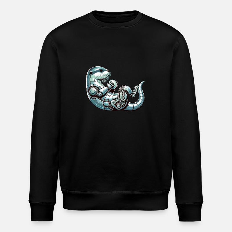 Otter Roboter, Robootter, Roboter-Otter - Stanley/Stella Unisex Bio-Sweatshirt ROLLER - Schwarz
