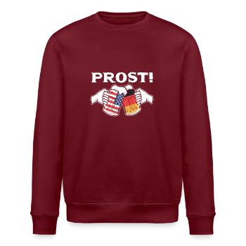 Amerikanisch Deutsch - Stanley/Stella Unisex Bio-Sweatshirt ROLLER - Burgunderrot - Vorne - Nik (191cm)