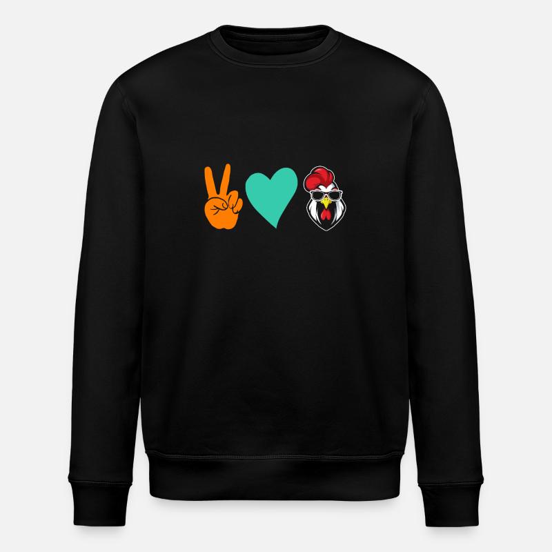 Chicken Rooster - Stanley/Stella ROLLER Unisex Organic Sweatshirt - black