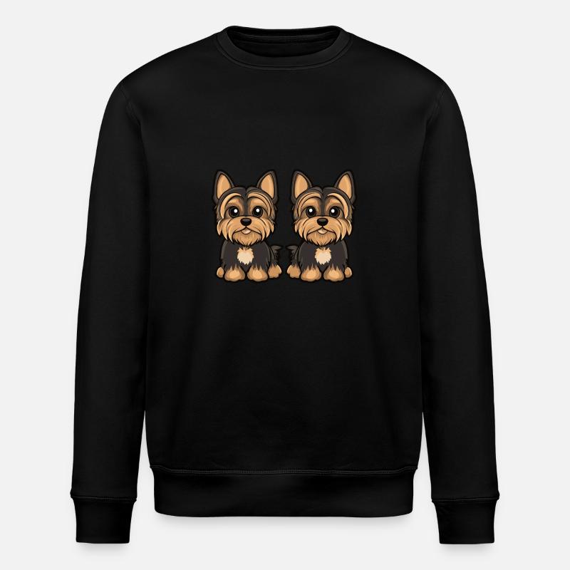Yorkshire Terrier Dog Comic - Stanley/Stella ROLLER Unisex Organic Sweatshirt - black