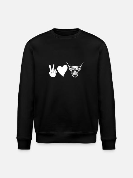 Cow Cattle Highland Cattle - Stanley/Stella ROLLER Unisex Organic Sweatshirt - black