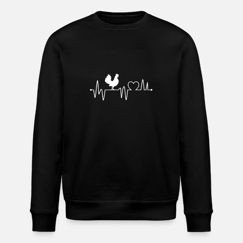 Chickens Heartbeat - Stanley/Stella ROLLER Unisex Organic Sweatshirt - black