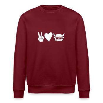 Büffel Rind Ochsen - Stanley/Stella Unisex Bio-Sweatshirt ROLLER - Burgunderrot - Vorne - Nik (191cm)