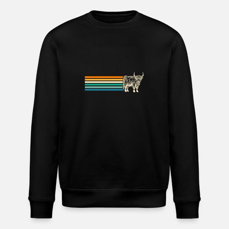 Cow Cattle Highland Cattle - Stanley/Stella ROLLER Unisex Organic Sweatshirt - black