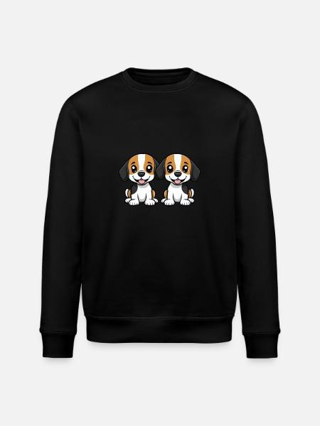 Beagle Dog Comic - Stanley/Stella ROLLER Unisex Organic Sweatshirt - black