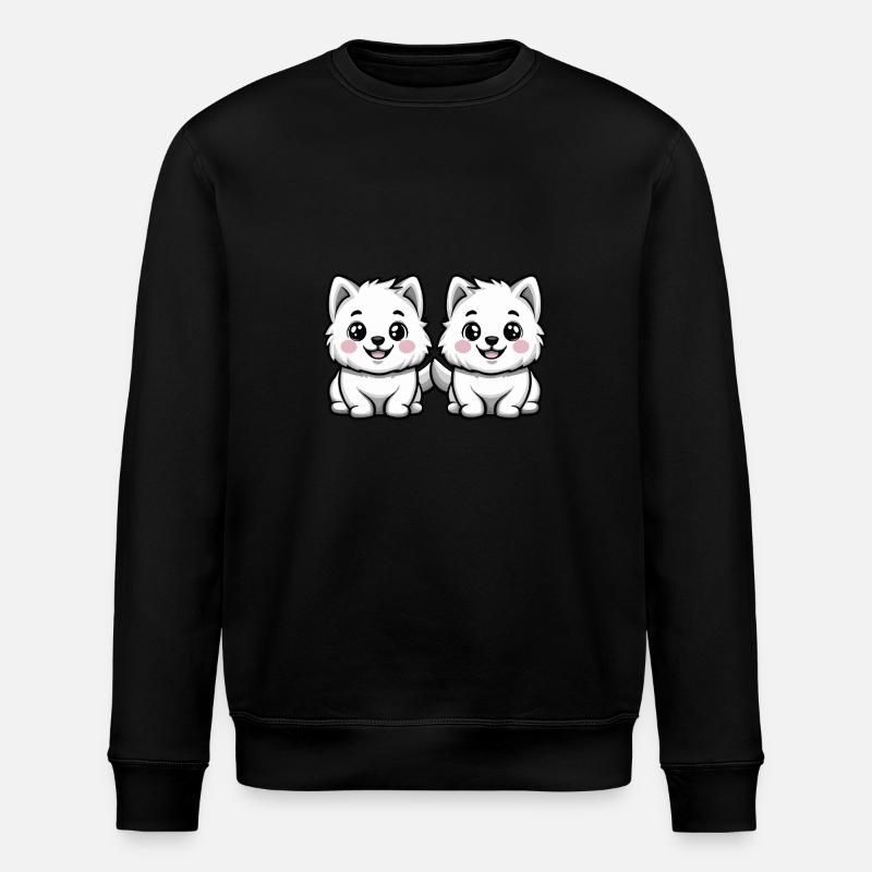 Samojede Hund Comic - Stanley/Stella Unisex Bio-Sweatshirt ROLLER - Schwarz