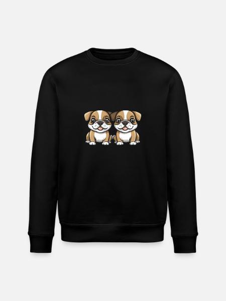 Bulldog Dog Comic - Stanley/Stella ROLLER Unisex Organic Sweatshirt - black