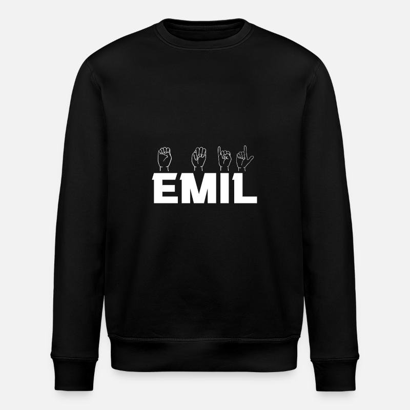 Sign Language Emil - Stanley/Stella ROLLER Unisex Organic Sweatshirt - black