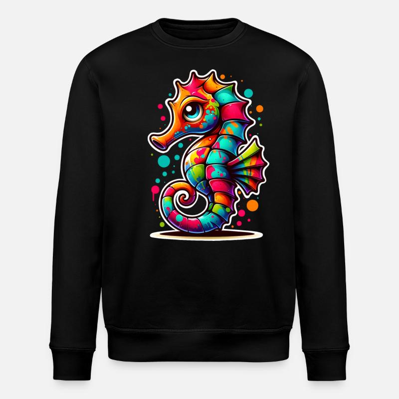 Seepferd Seepferdchen - Stanley/Stella Unisex Bio-Sweatshirt ROLLER - Schwarz