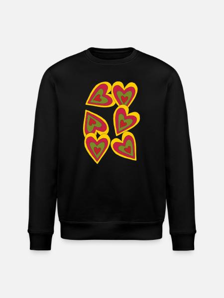 cœurs en feu - Sweat bio ROLLER Stanley/Stella Unisexe - noir