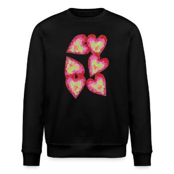 herzen kristalle - Stanley/Stella Unisex Bio-Sweatshirt ROLLER - Schwarz - Vorne - Nik (191cm)