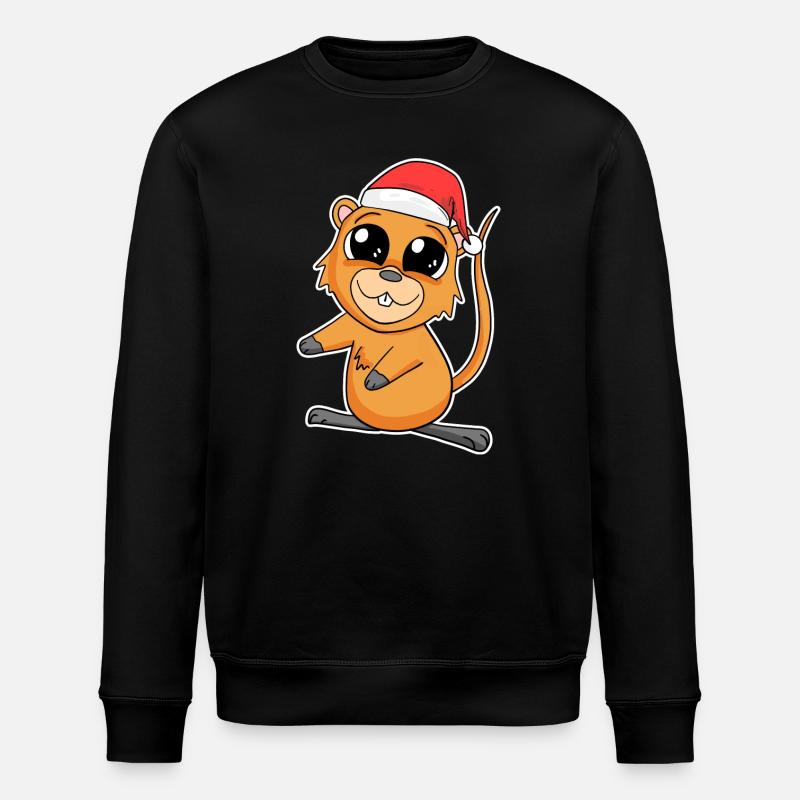 Guinea Pig Christmas - Stanley/Stella ROLLER Unisex Organic Sweatshirt - black