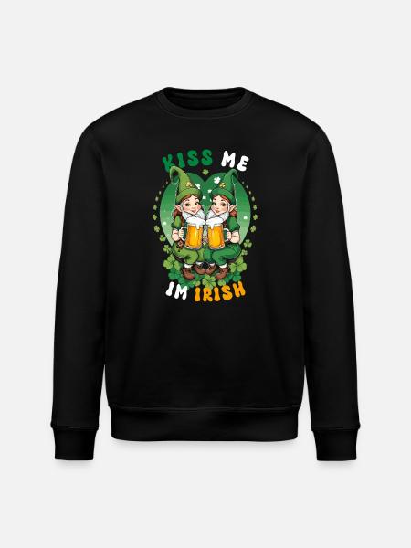 Kiss me, I'm Irish - Stanley/Stella ROLLER Unisex Organic Sweatshirt - black