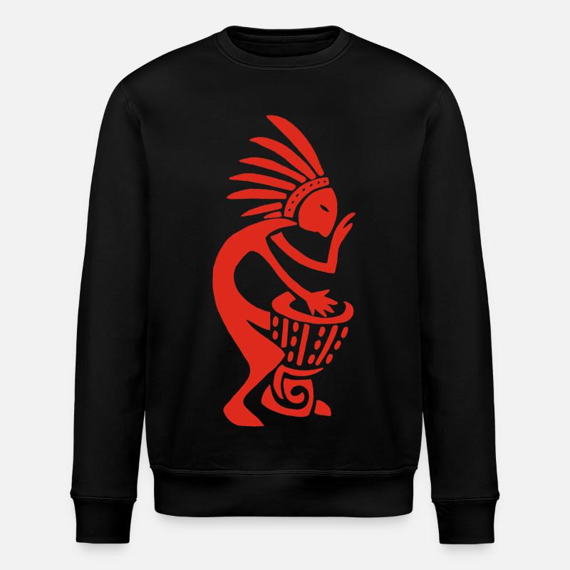 Tamtam-Spieler (Rot) - Stanley/Stella Unisex Bio-Sweatshirt ROLLER - Schwarz