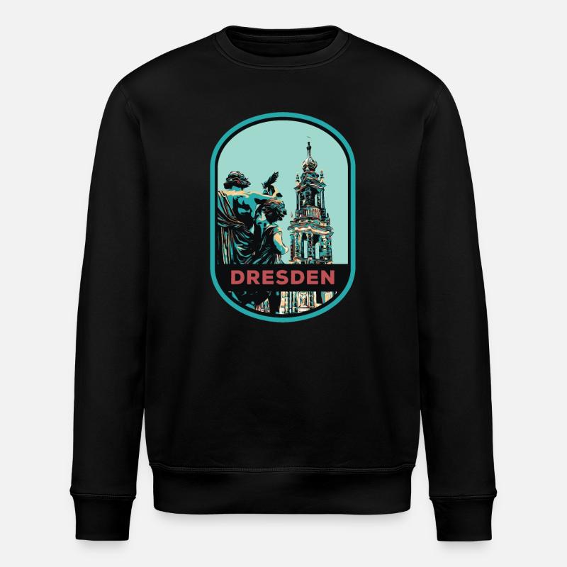 Illustration: Hofkirche, Dresden - Stanley/Stella Unisex Bio-Sweatshirt ROLLER - Schwarz