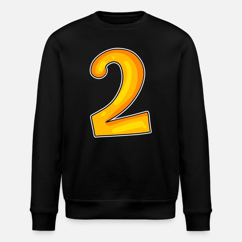 Two - 2 - Number Number - Stanley/Stella ROLLER Unisex Organic Sweatshirt - black
