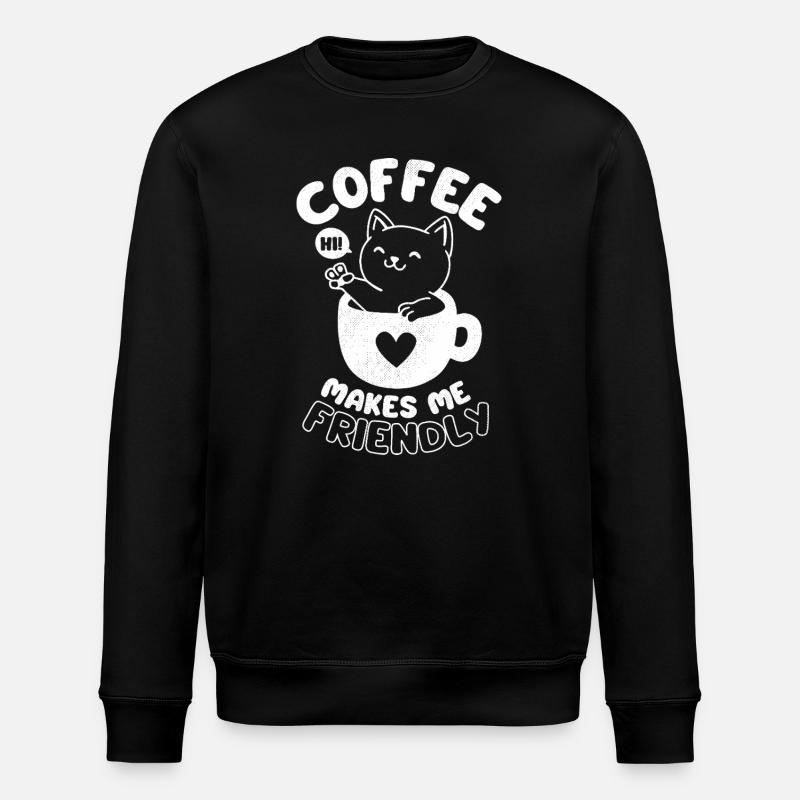 Kaffee macht mich freundlich - Stanley/Stella Unisex Bio-Sweatshirt ROLLER - Schwarz