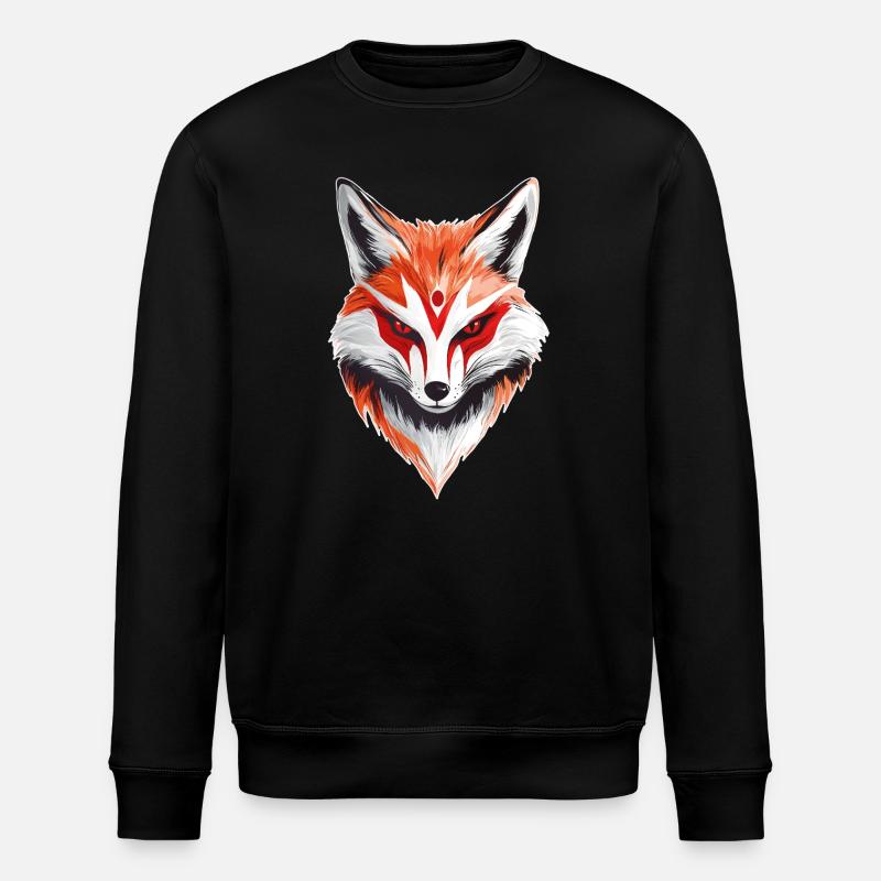 Fuchs Japanische Maske - Stanley/Stella Unisex Bio-Sweatshirt ROLLER - Schwarz