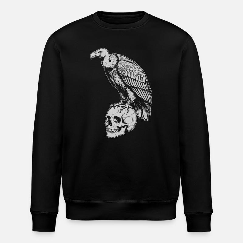Geier sitzt auf dem Schädel - Stanley/Stella Unisex Bio-Sweatshirt ROLLER - Schwarz