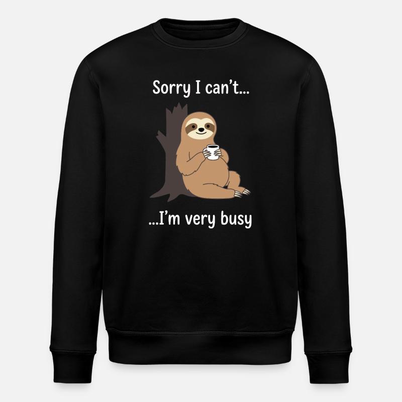 Lustiges Faultier Kaffee Busy Statement - Stanley/Stella Unisex Bio-Sweatshirt ROLLER - Schwarz
