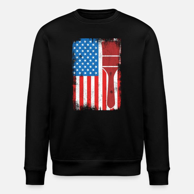 US Patriotischer Maler - Stanley/Stella Unisex Bio-Sweatshirt ROLLER - Schwarz
