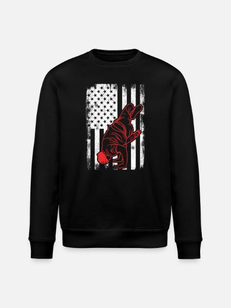 USA Flag Patriotic Break Dancer - Stanley/Stella ROLLER Unisex Organic Sweatshirt - black