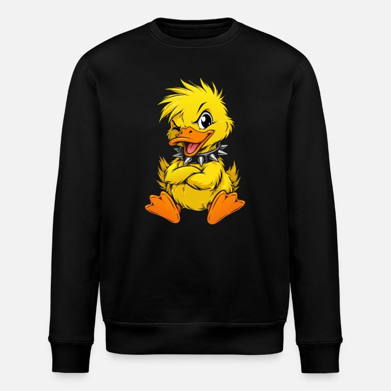 Cute and bold duck - Stanley/Stella ROLLER Unisex Organic Sweatshirt - black
